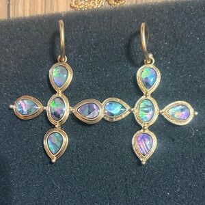Elegant Gold and Abalone Drop Earrings